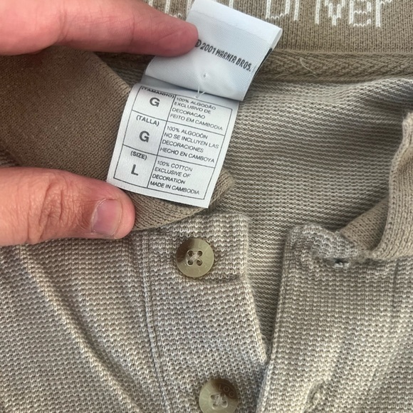 Mens  2001  Polo Golf Shirt Tan 100% Cotton  Vtg  Designated Drive Taz - Picture 4 of 7